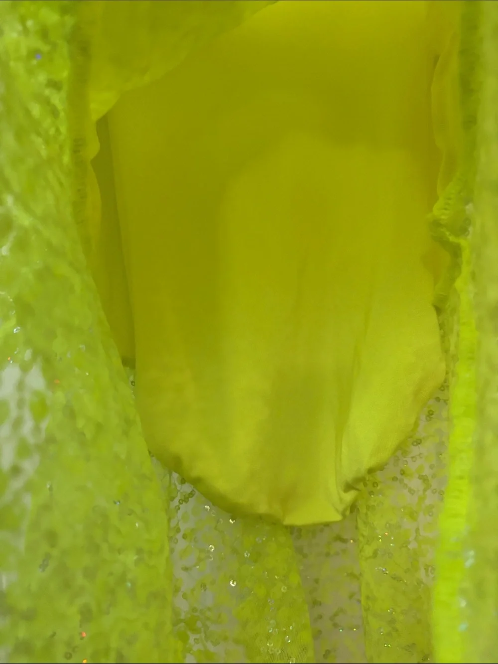 Curtain Call Costumes Neon Yellow Performance Dance Dress
